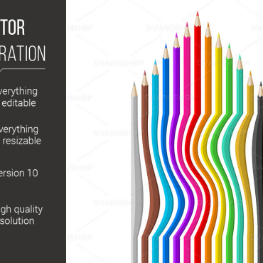 Pencils Abstract Vectors Templates 118851