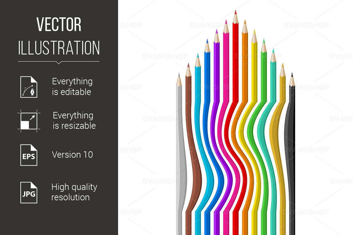 Color Pencils - Vector Image