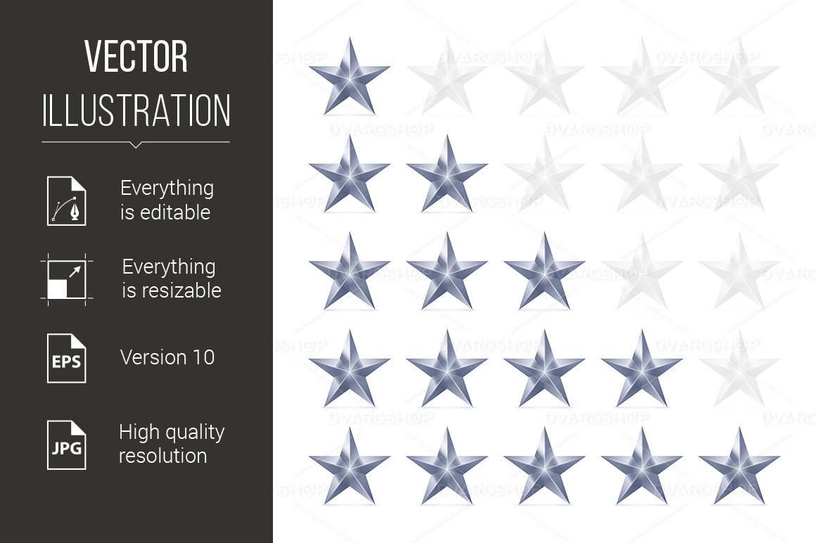 Simple Stars Rating - Vector Image