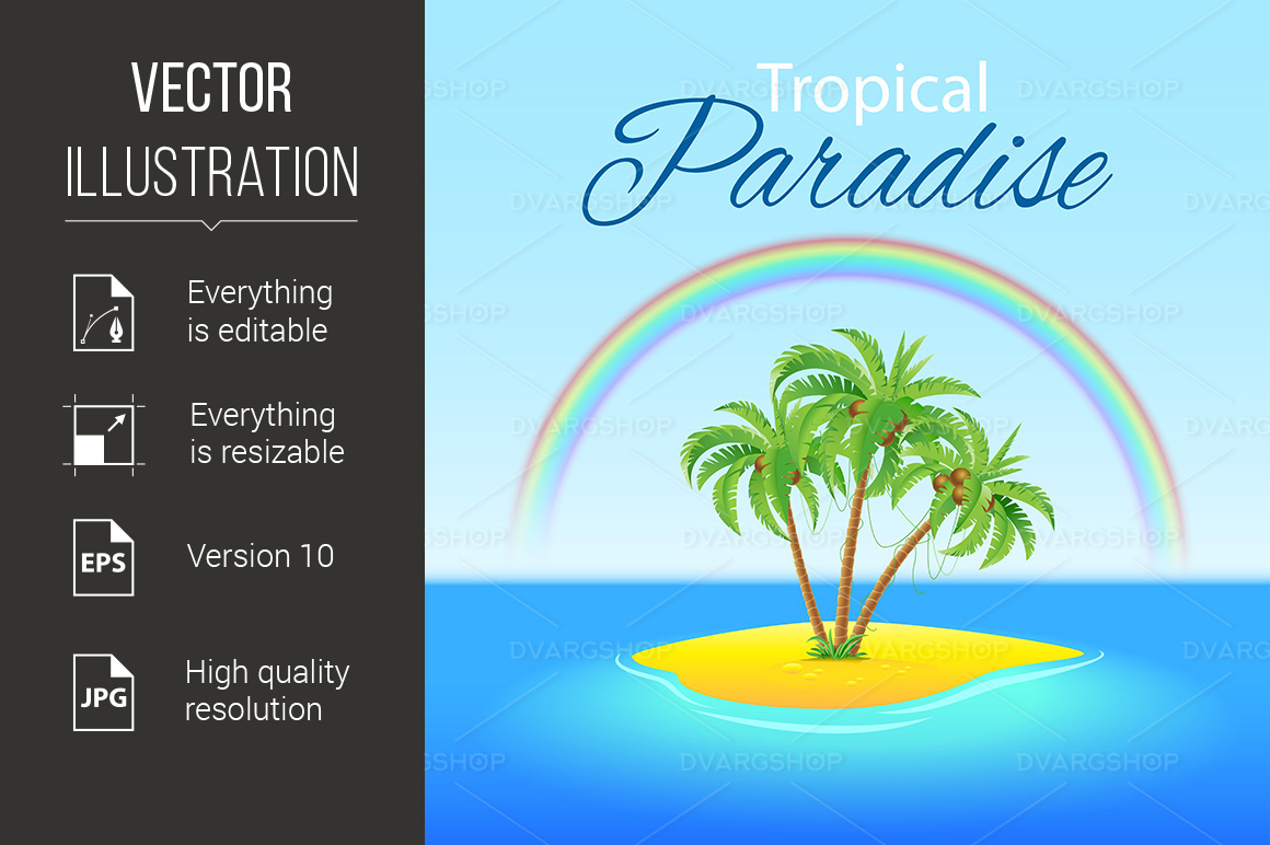 Tropical Scene - Vector Image