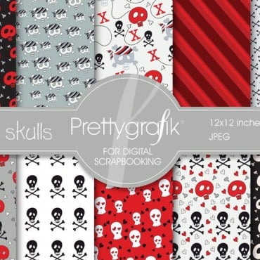 Heart Skull Vectors Templates 118913