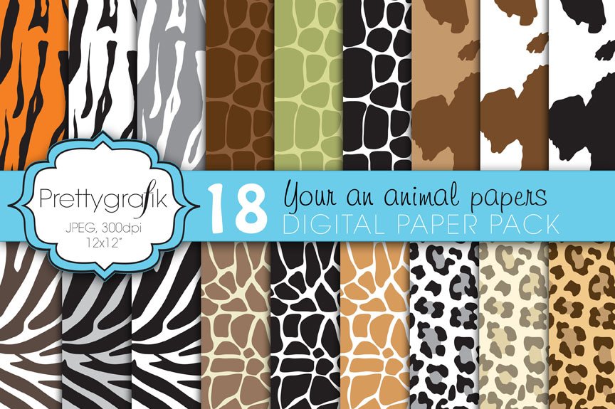 Animal Print Digital Paper - Vector Image