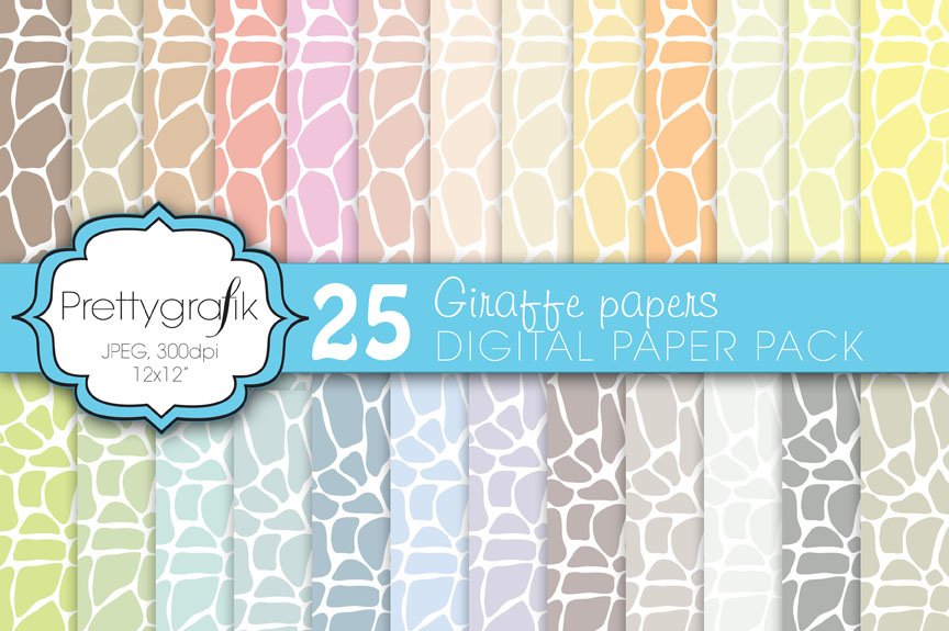 Giraffe Digital Paper, Commercial - Vector Image