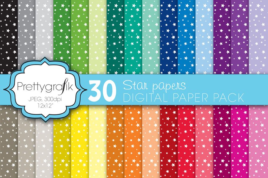 Star Digital Paper, Commercial Use - Vector Image