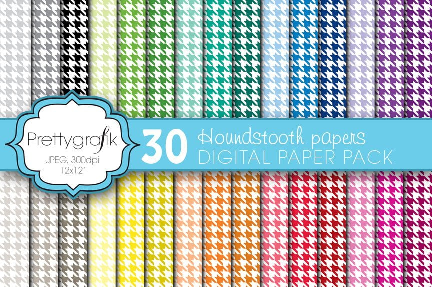 Houndstooth Digital Paper - Vector Image