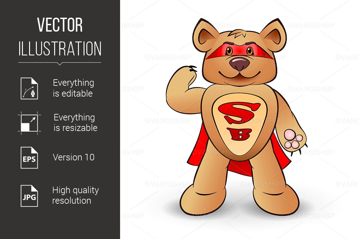 Super Bear - Vector Image