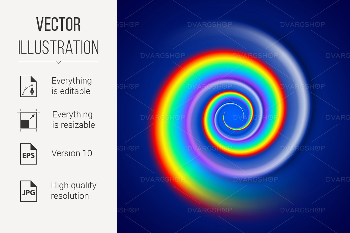 Rainbow Spiral Spectrum - Vector Image