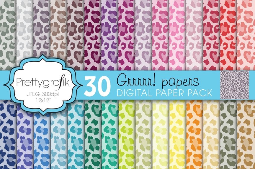 Leopard Animal Print Digital Paper - Vector Image