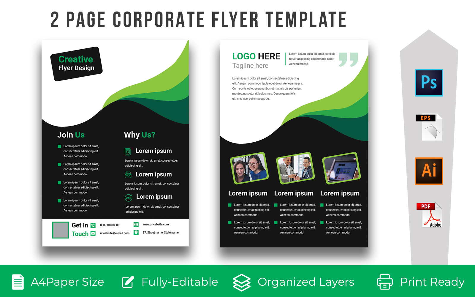 2 page Flyers Volume-6 - Corporate Identity Template