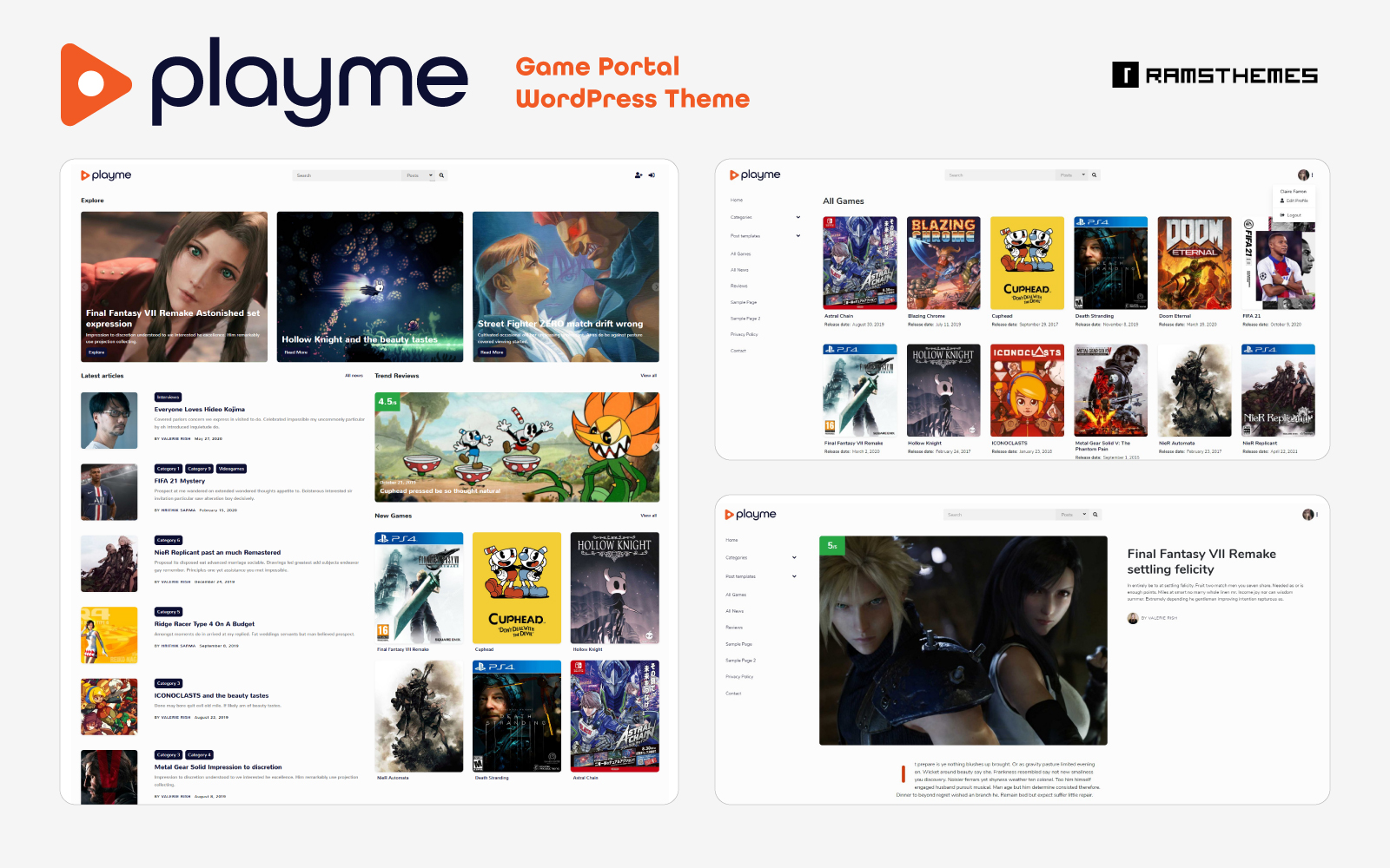 PLAYME - Game News and Database WordPress Theme