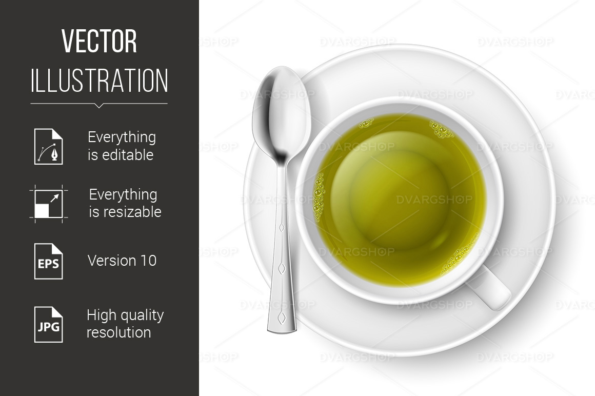 Tea Drinking - Vector Image