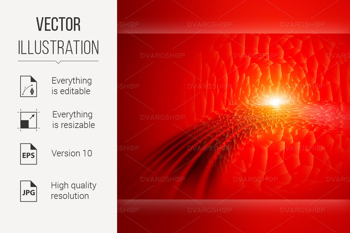 Futuristic Red Digital Background - Vector Image