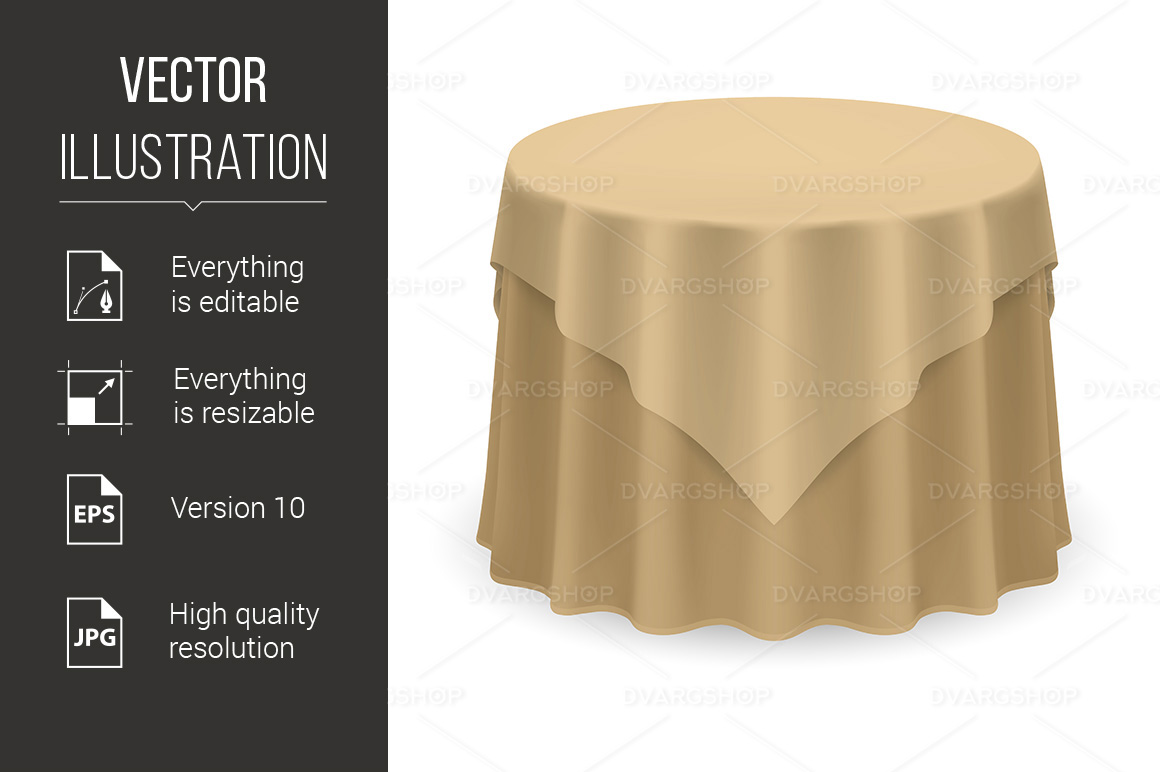 Round Tablecloth - Vector Image