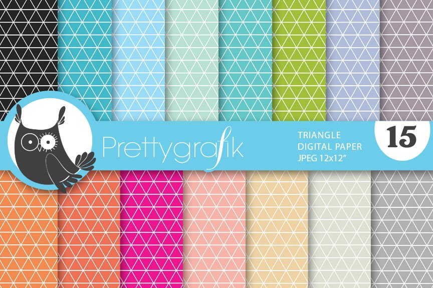 Triangle Geometric Digital Paper - Vector Image