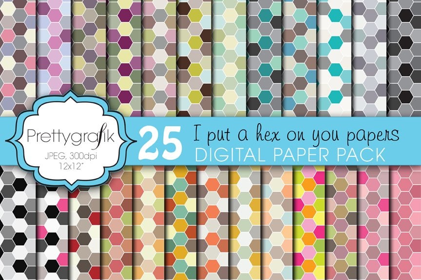 Honeycomb Hexagonal Digital Paper - Vector Image