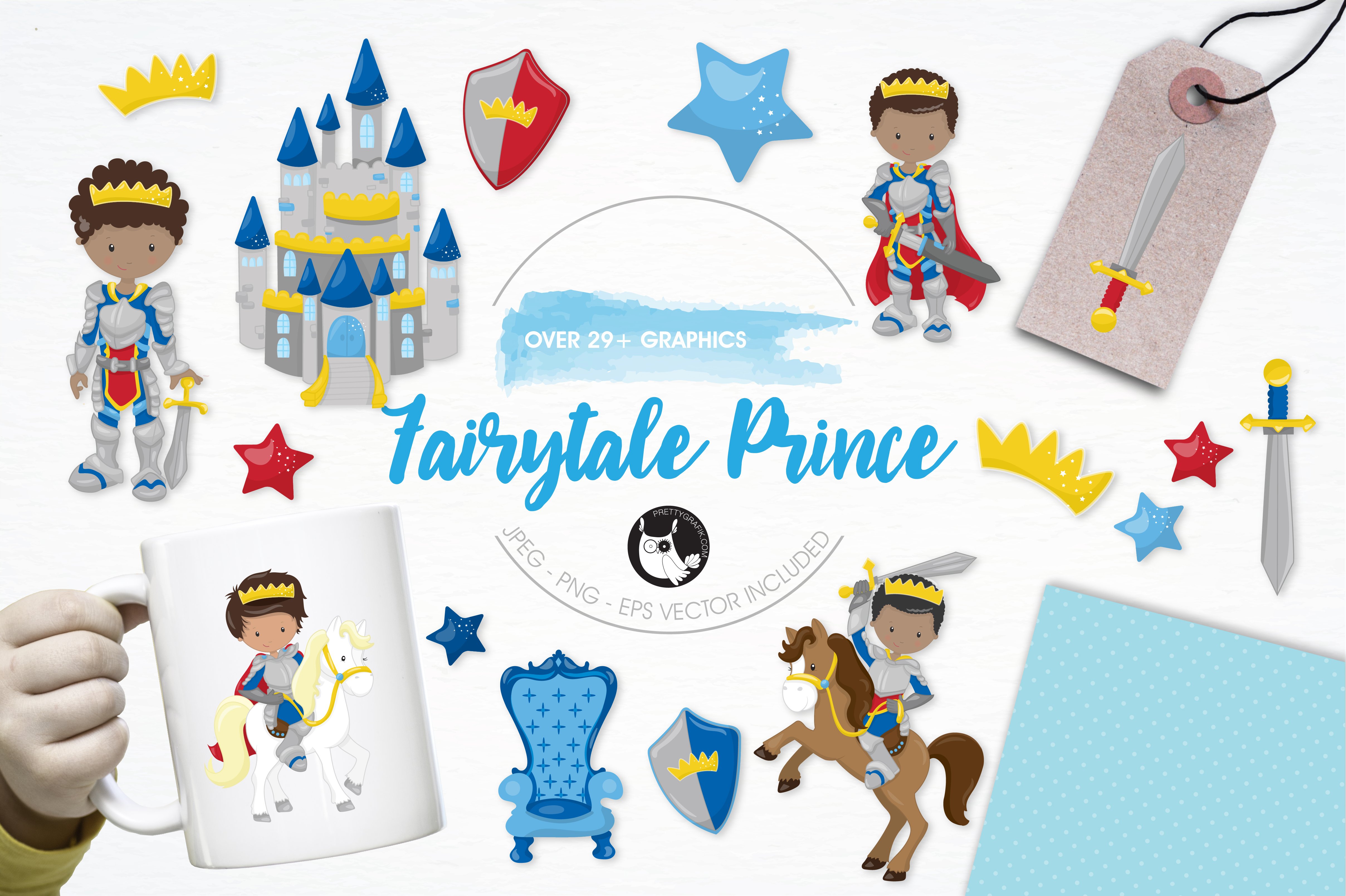 Fairytale Prince Illustration Pack - Vector Image