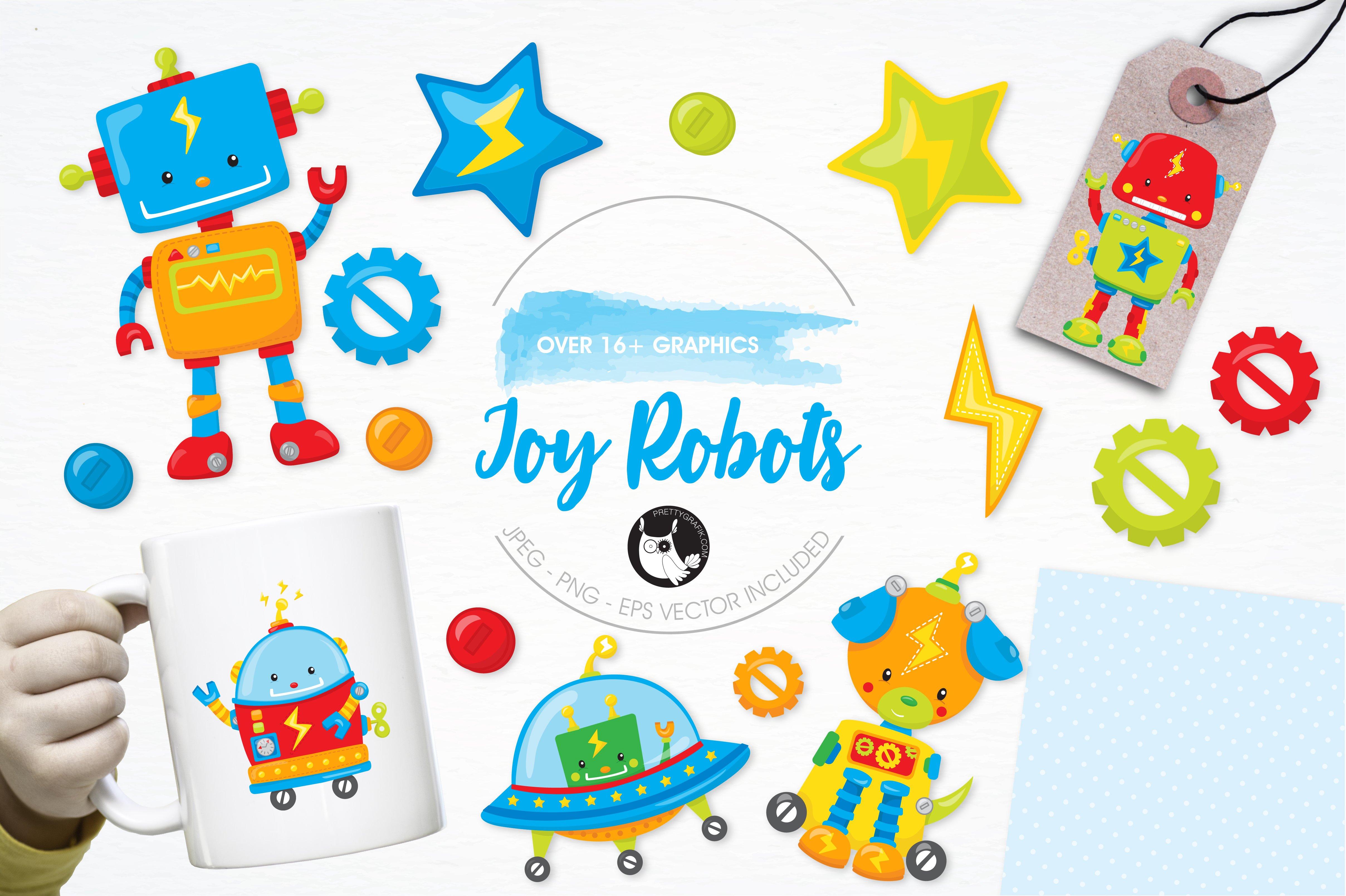 Toy Robot Illustration Pack - Vector Image