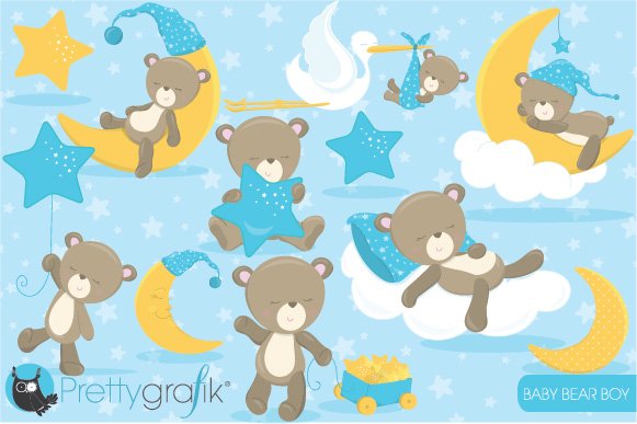 Baby Bear Boy Clipart - Vector Image