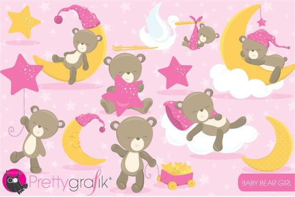 Baby Bear Girl Clipart - Vector Image