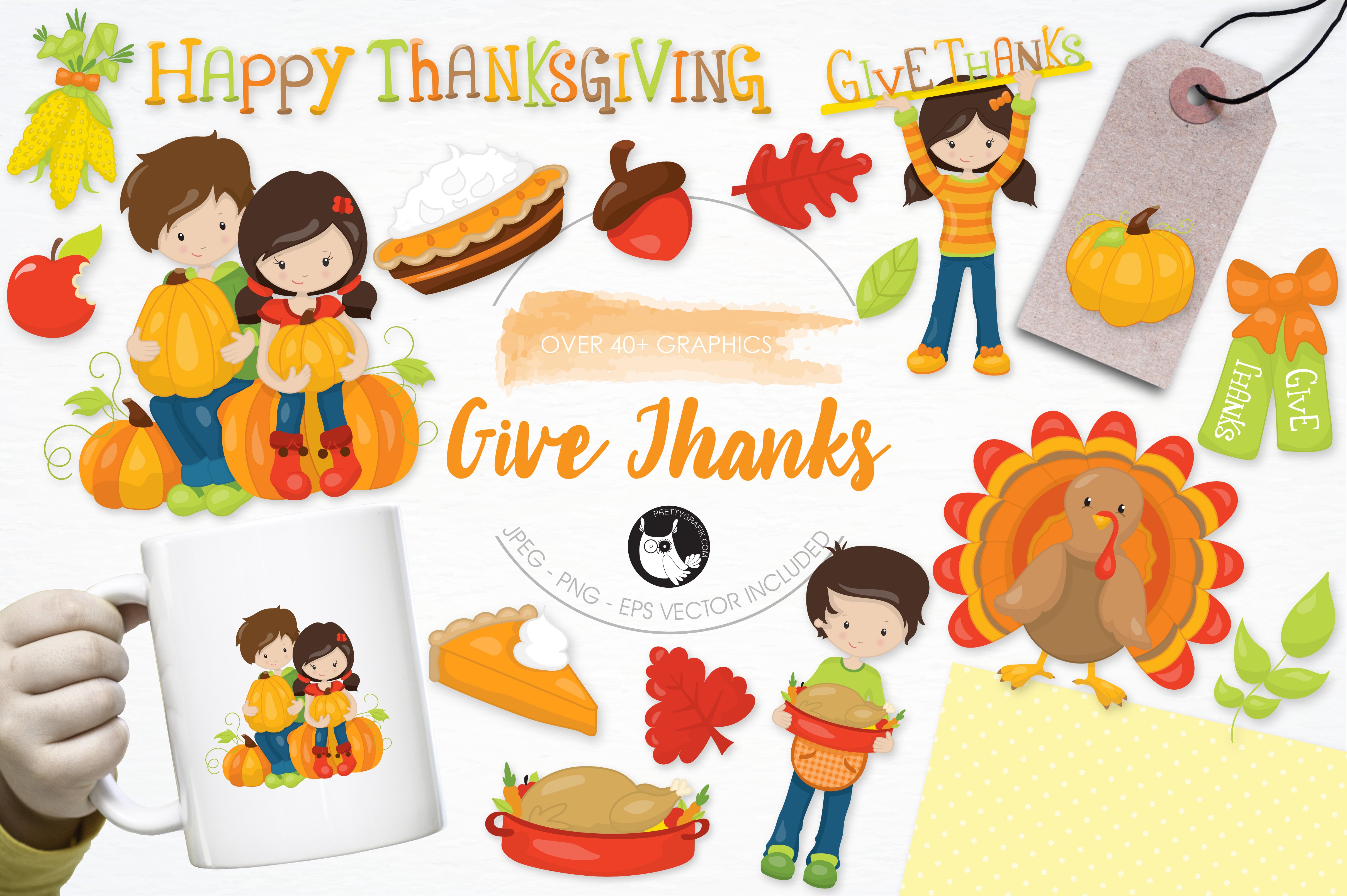 Thanksgiving Illustration Pack - Vector Image