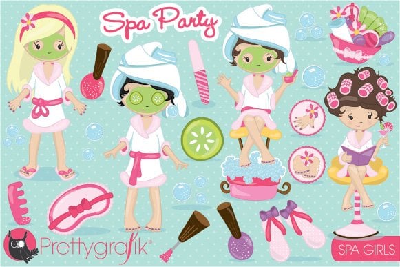 Spa Girls Clipart - Vector Image