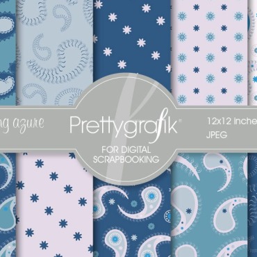 Blue Paisley Vectors Templates 119329