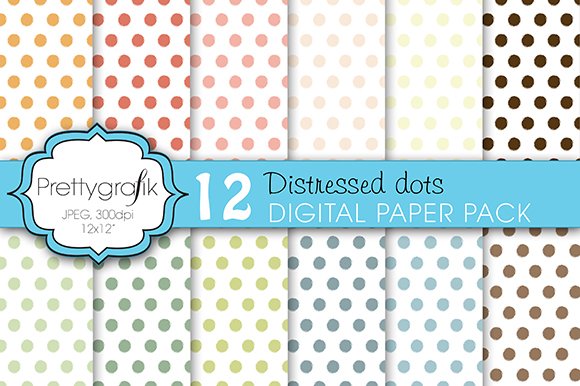 Polka Dots Digital Paper, Commercial - Vector Image