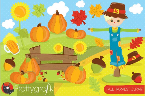 Fall Harvest Clipart - Vector Image