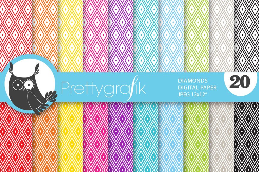 Diamond Harlequin Digital Paper - Vector Image