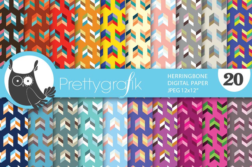 Herringbone Arrows Digital Paper - Vector Image