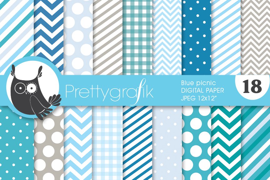 Chevron Mix Patterns Digital Paper - Vector Image