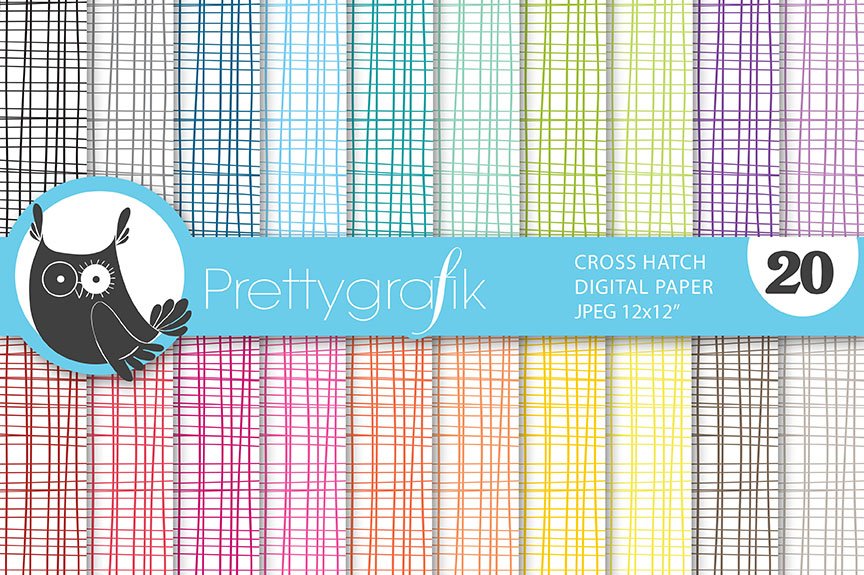 String Cross Hatch Digital Paper - Vector Image