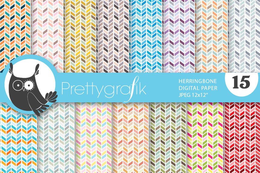 Herringbone Arrows Digital Paper - Vector Image