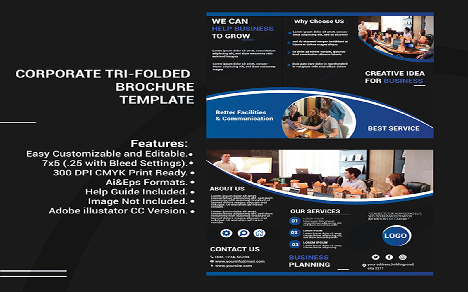 Tri-Folded Brochure - Corporate Identity Template