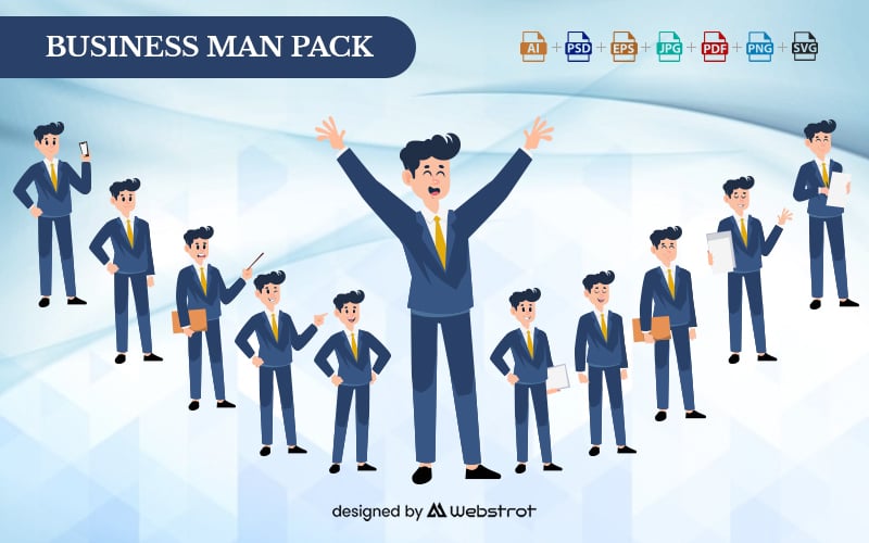 Business Man  Graphic Template - Vector Image