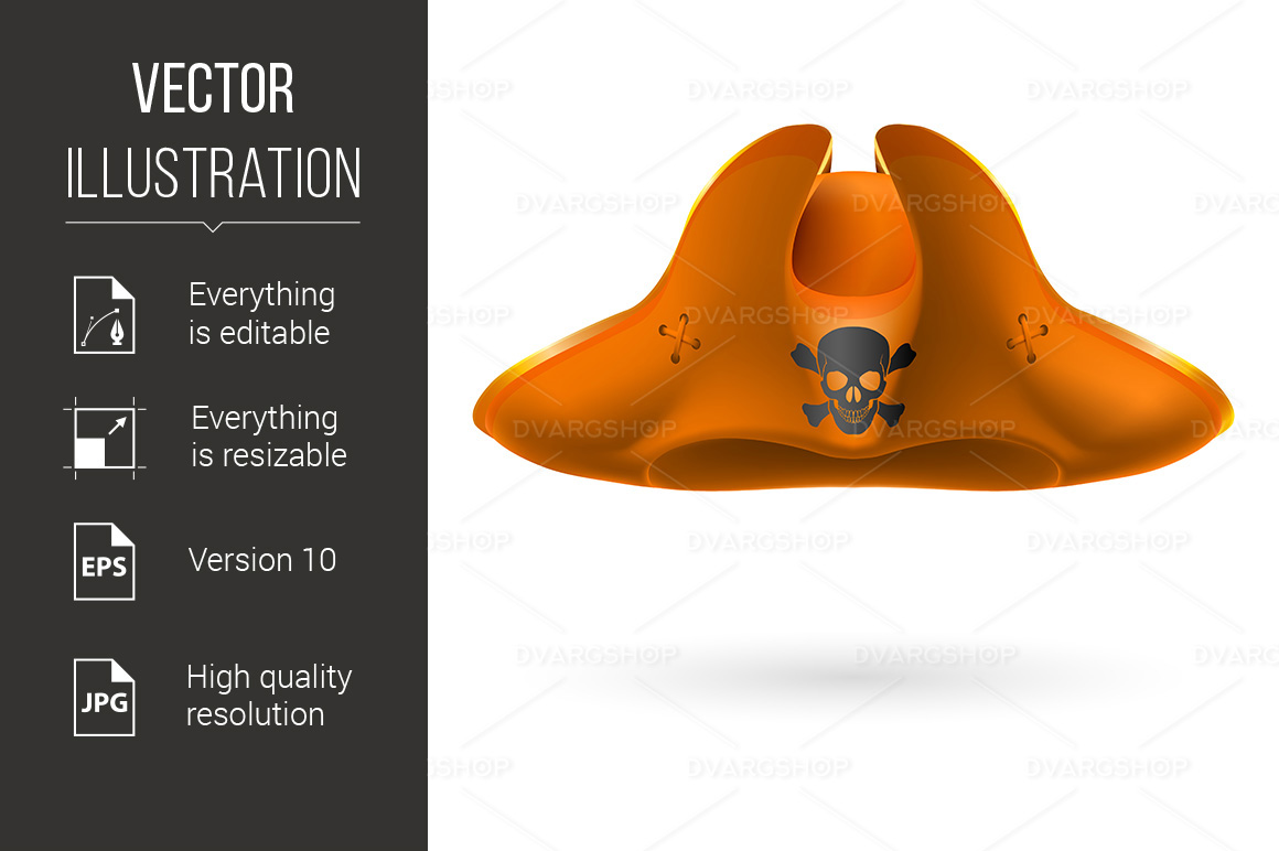 Pirate Cocked Hat - Vector Image