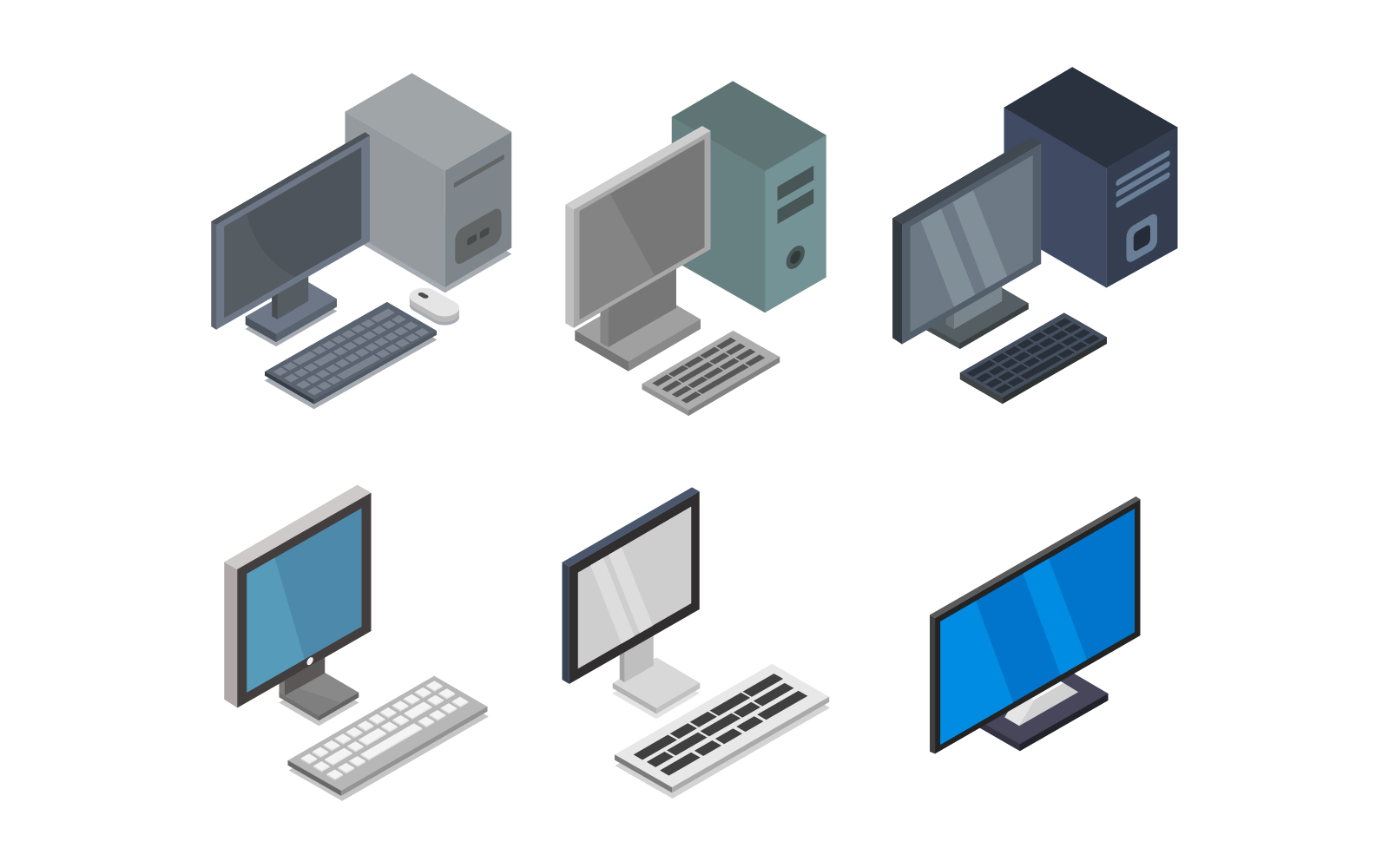 Isometric Computer Set - Vector Image