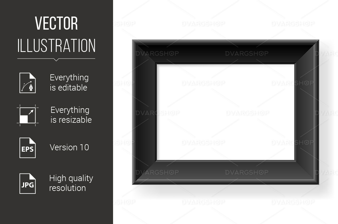 Realistic Black Frame - Vector Image