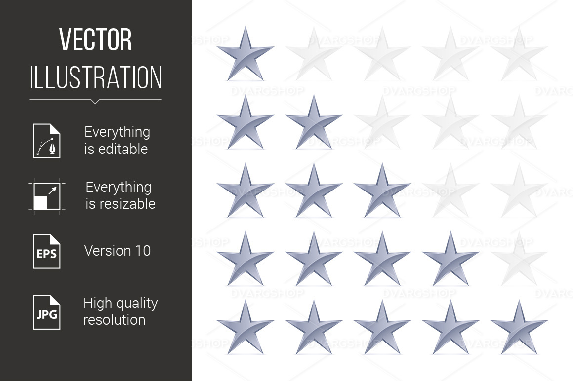 Simple Stars Rating - Vector Image