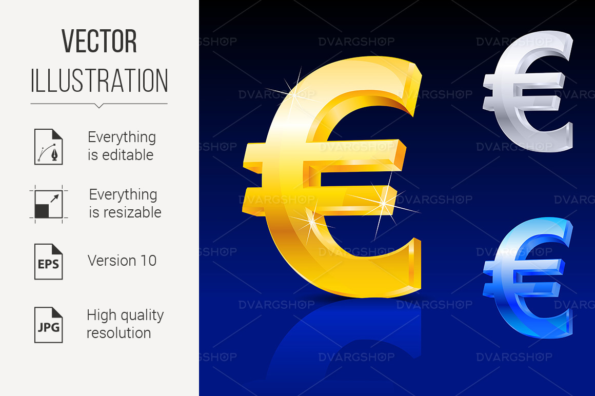 Abstract Euro Sign - Vector Image