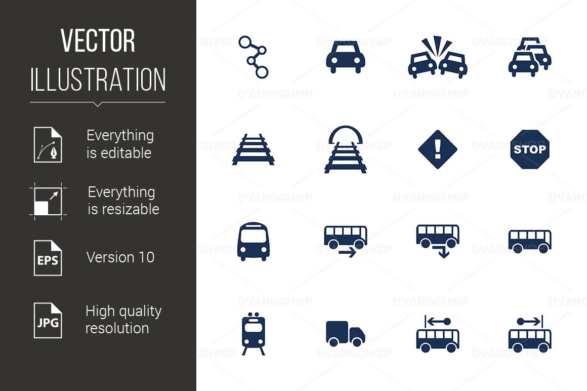 Transportation Icons - Vector Image