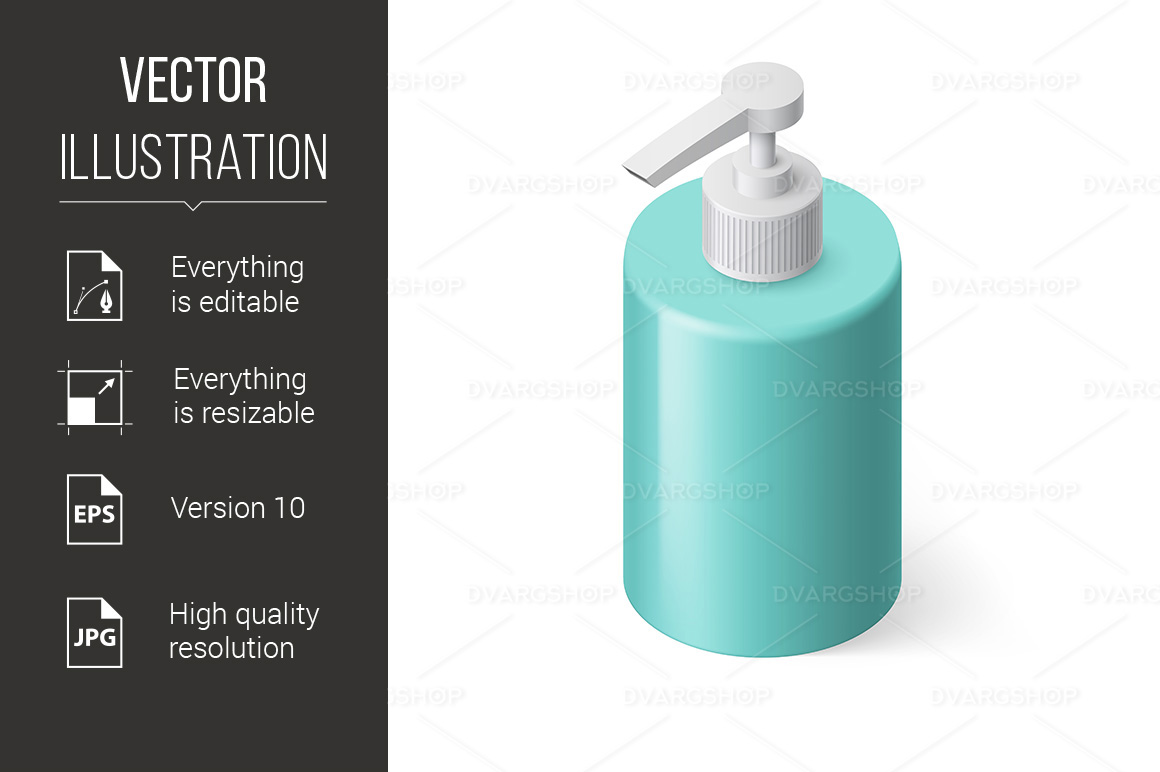 Liquid Soap Isometric - Vector Image