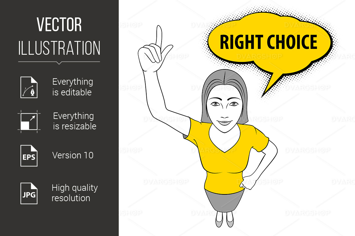 Woman Gesturing - Vector Image