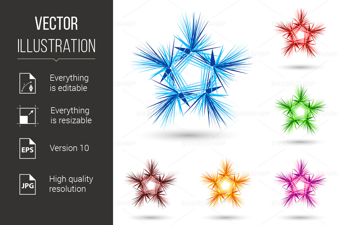 Abstract Fluffy Star - Vector Image