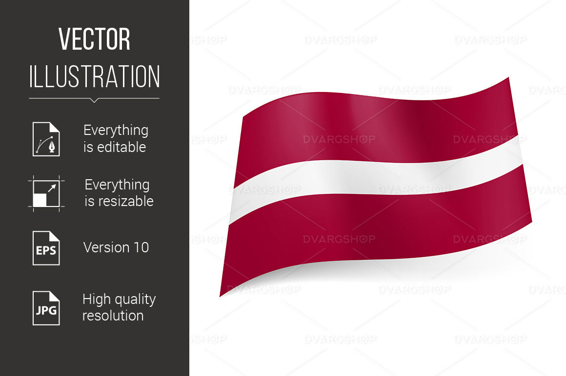 State Flag Latvia - Vector Image