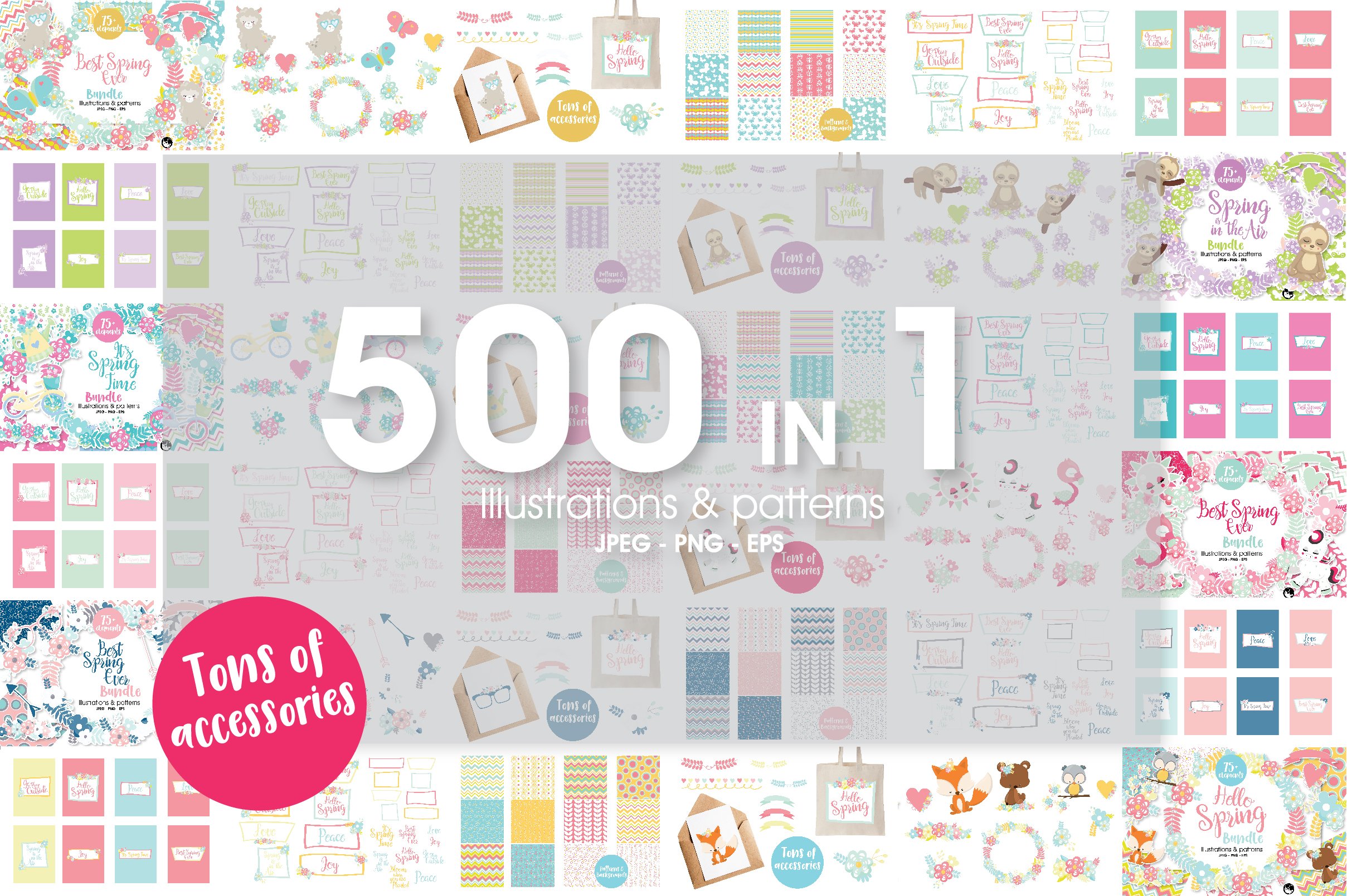 Mega Spring Bundle - 500 in 1 - Vector Image