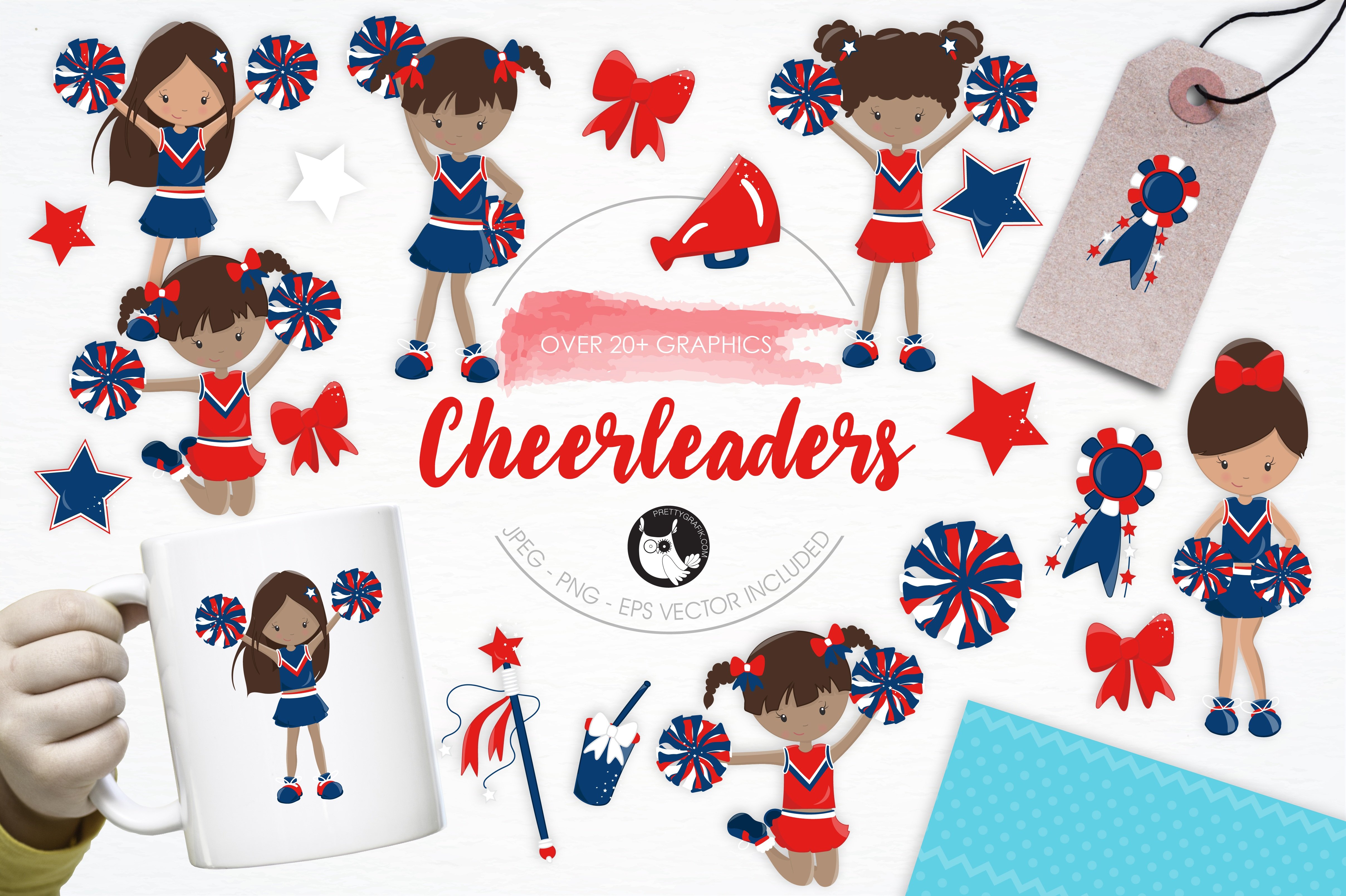 Cheerleaders illustration pack - Vector Image