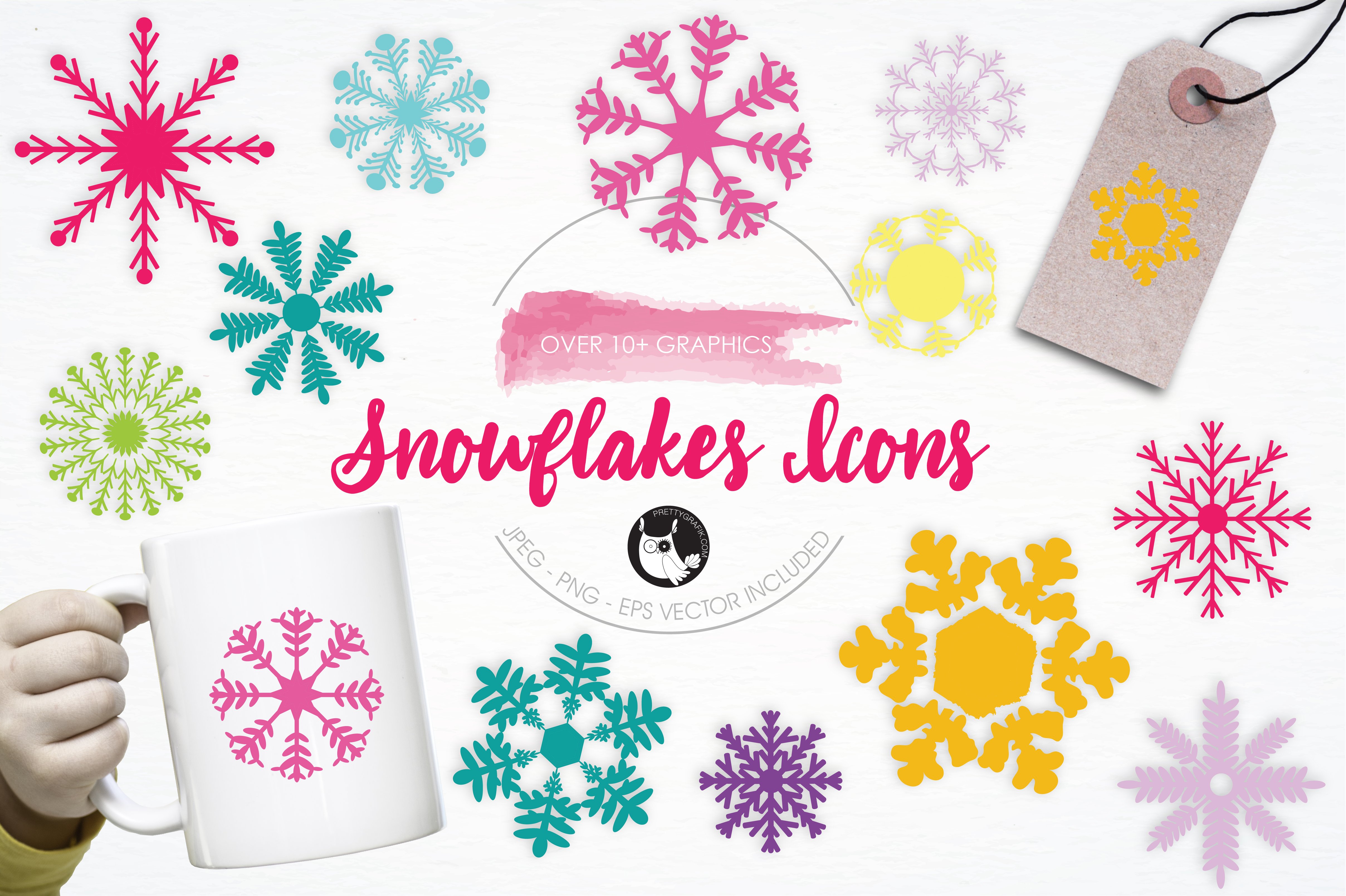 Snowflakes Icons illustration pack - Vector Image