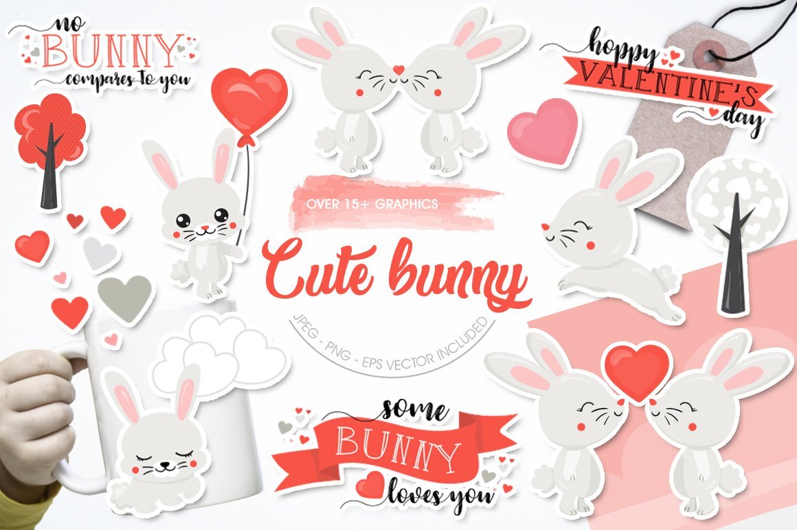 Cute Bunny - Vector Image