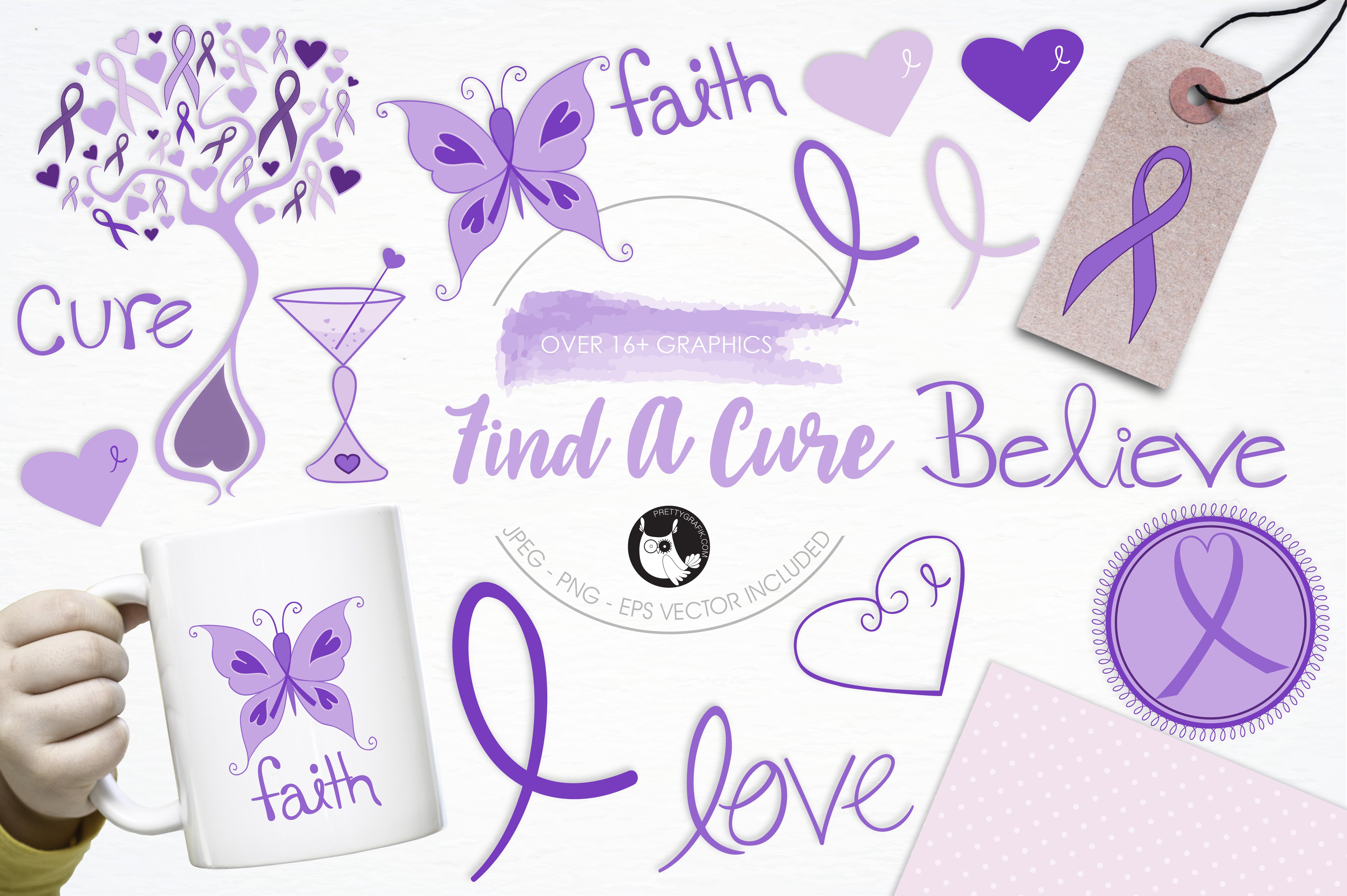 Find a cure illustration pack - Vector Image